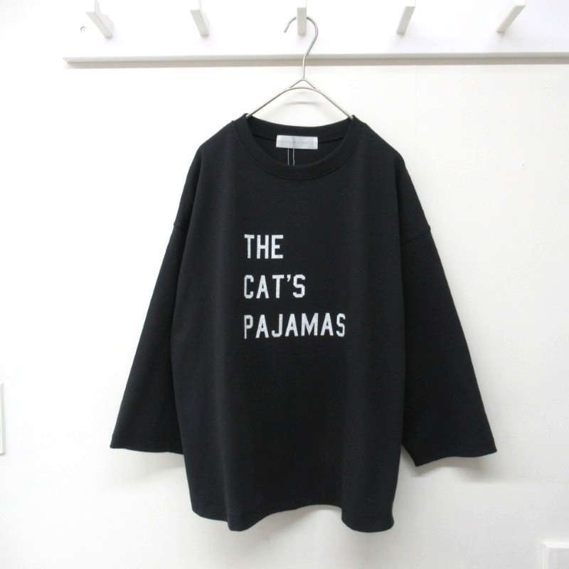 NOUVELLES DU PARADIS ドライコットン天竺フットボールロゴT /BK99 【日本製】